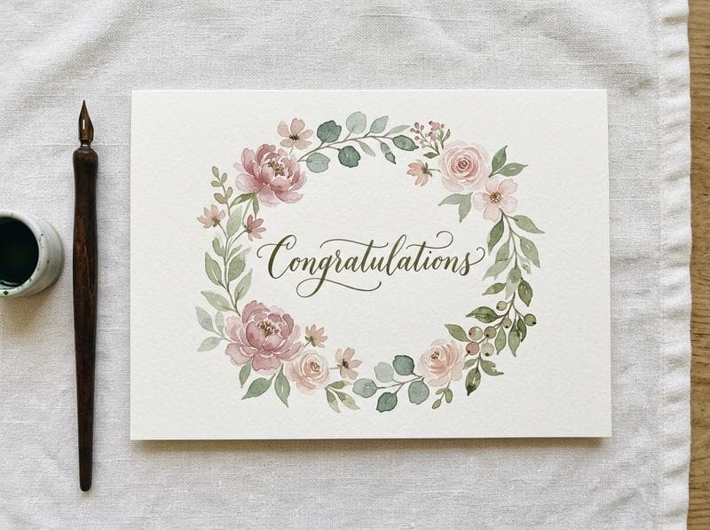 Congratulations Wreath Card