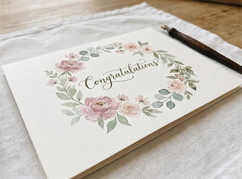 Congratulations Wreath Card - Thumbnail 2