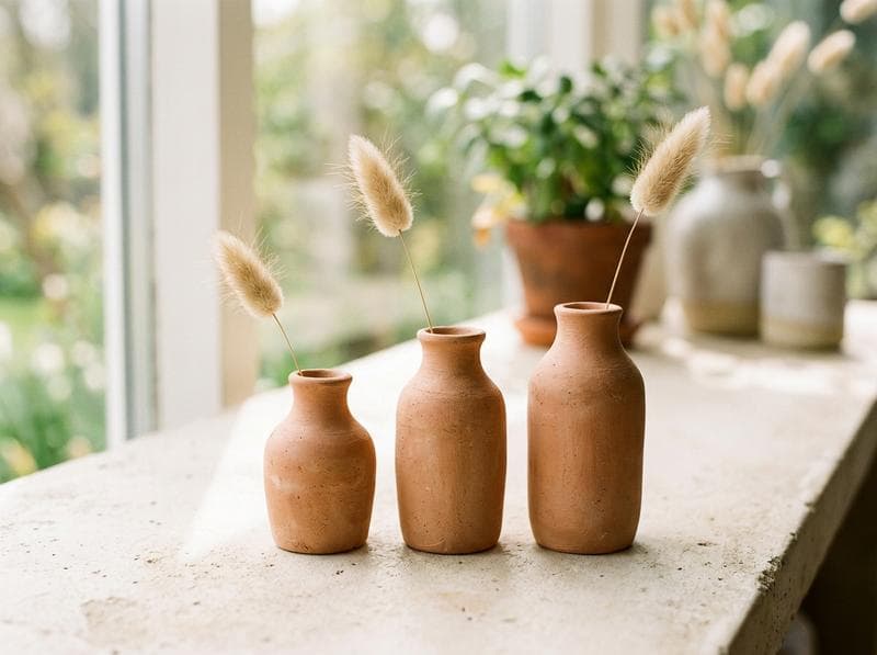 Terracotta Bud Vase Set