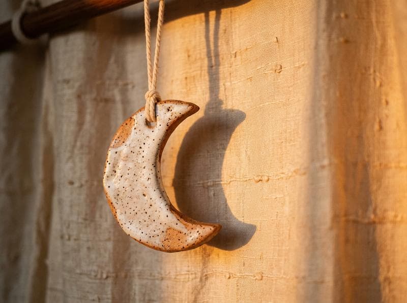 Ceramic Moon Ornament