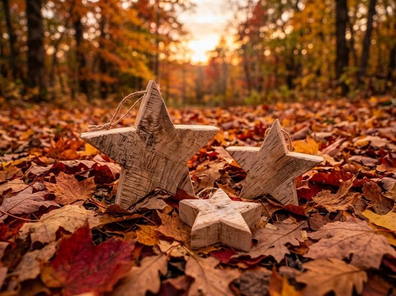 Wooden Star Ornament Set
